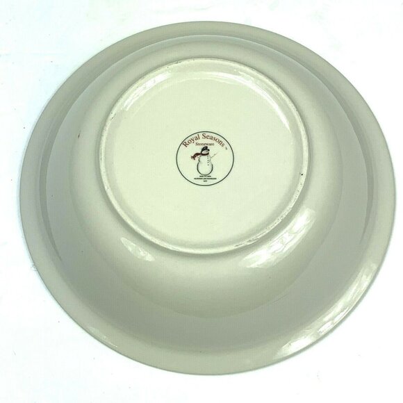 Royal Seasons Snowman Serving Bowl 10 in Red Winter Christmas Dinner Serveware - Picture 4 of 5
